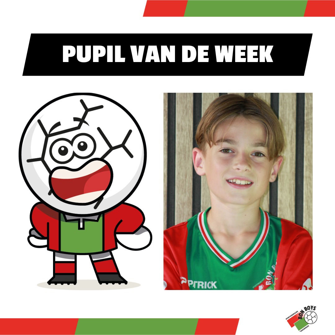 Pupil van de Week Fos Sengers🔴🟢⚽️
Fos Sengers is zondag de Pupil van de Week bij de wedstrijd tegen FC Winterswijk. En dat vindt hij, kort gezegd, ‘leuk’.
Fos is 10 jaar en speelt in Bon Boys JO11-2, meestal op de spitspositie. Zijn favoriete club in ons land is FC Twente en hij vindt Sem Steijn de beste voetballer in ons land. Gevraagd naar de beste voetballer bij Bon Boys komt hij uit bij Rutger Scharenborg. Zijn favoriete club in het buitenland is Manchester United. En voor Fos is Marcus Radford de beste voetballer in het buitenland.
Fos gaat naar de basisschool Los Hoes en zit in groep 7. Het leukste vak op school vindt hij leskracht, het minst-leuke leestechniek. Zijn lievelingsdier is een wolf. De leukste film, die hij heeft gezien, is De Smurfen Film. En zijn favoriete leesboek is De Groene Planeet; het verborgen leven van planten.
#roodgroenverbindt #pupilvandeweek #bonboys